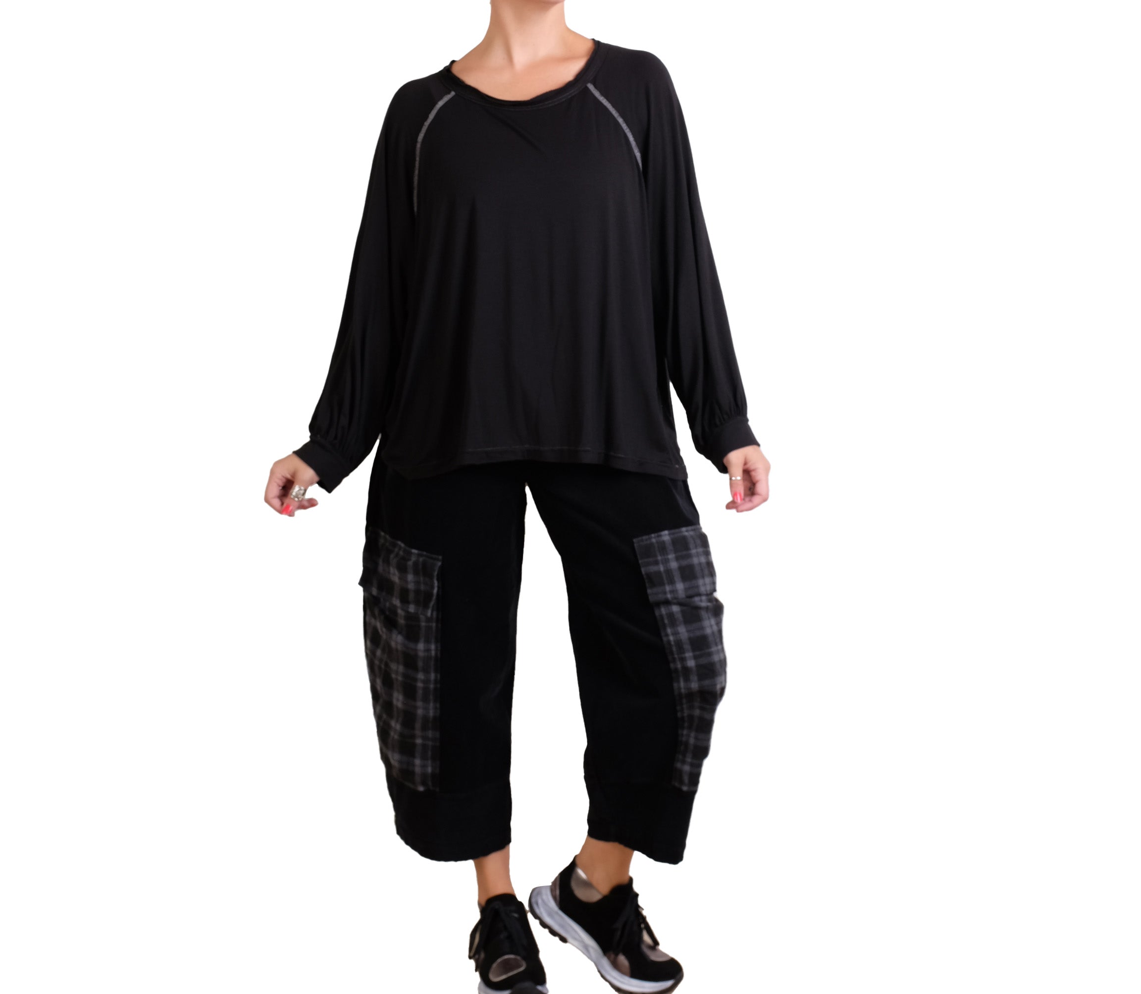 Beau Jours Joy Corduroy Mix Pant in Black