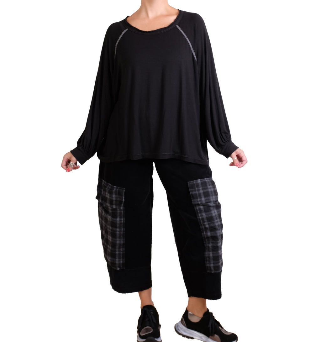 Dress To Kill Black Lycra Baseball Pullover