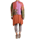 Andrea Geer Oversized Poncho in Olive, Pink, Orange
