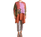 Andrea Geer Oversized Poncho in Olive, Pink, Orange