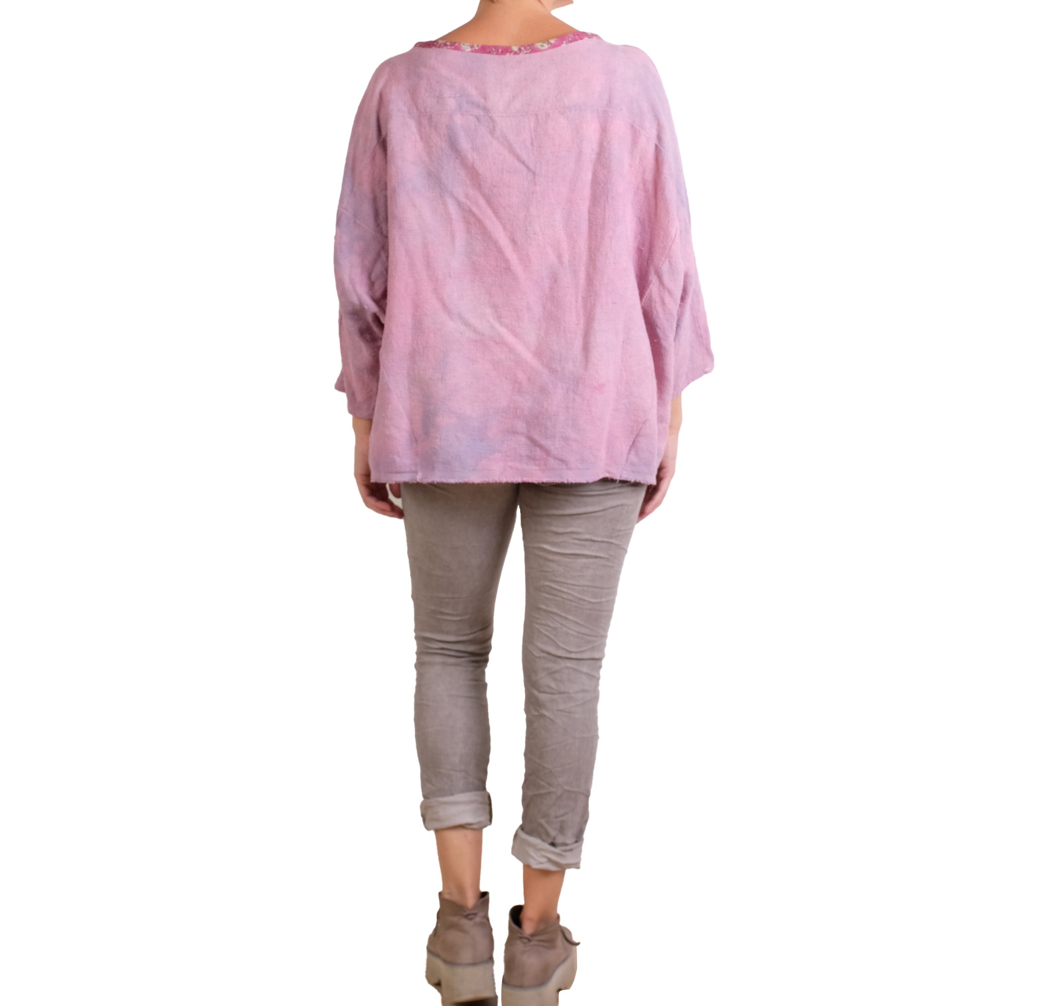 KQ One Size Pink Hand Dyed Sweatshirt