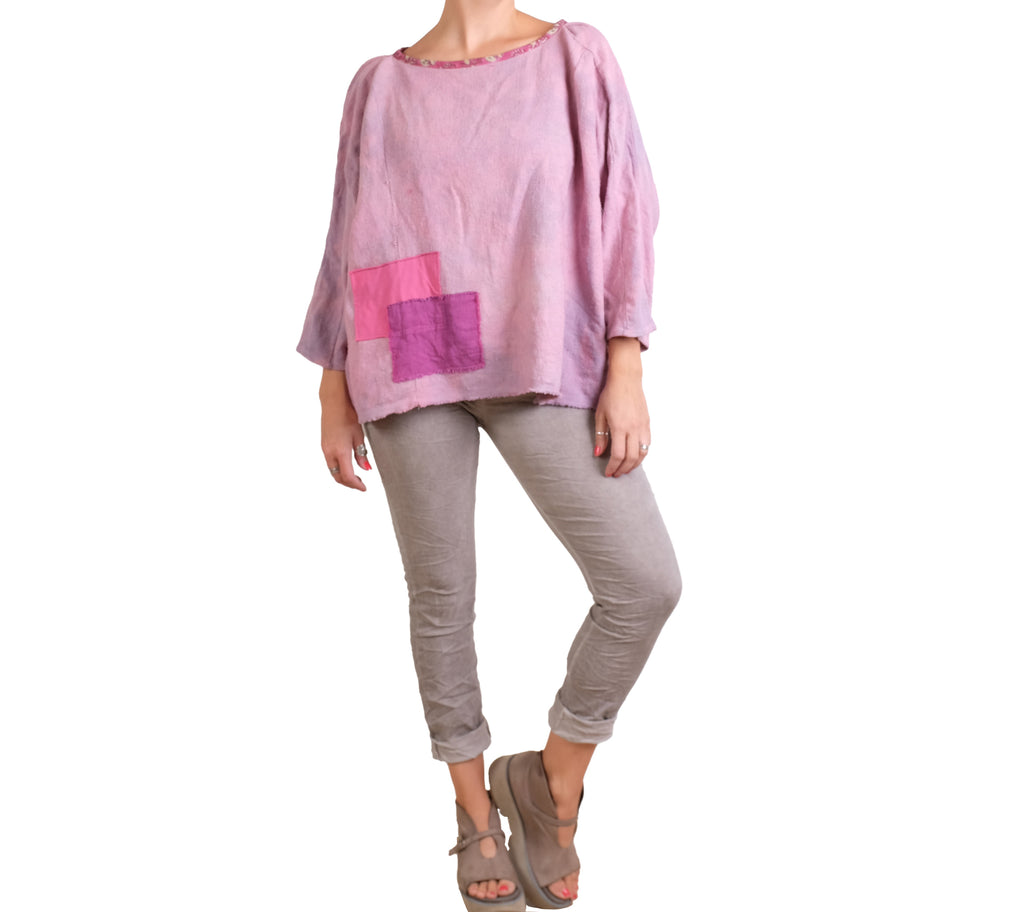 KQ One Size Pink Hand Dyed Sweatshirt