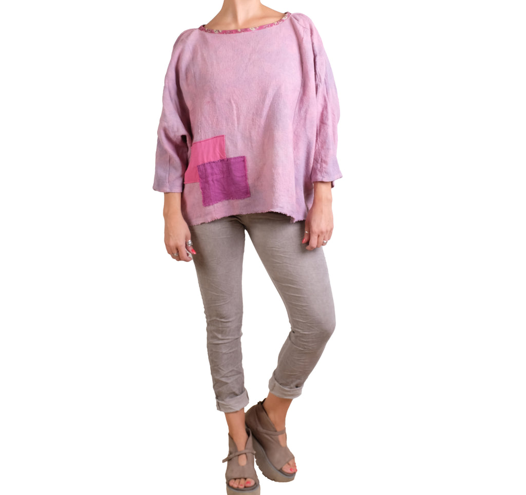 KQ One Size Pink Hand Dyed Sweatshirt