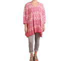 KQ One Size Red Cotton Ikat Top