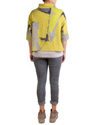 Andrea Geer One Size Funnel Top in Lime/Gray