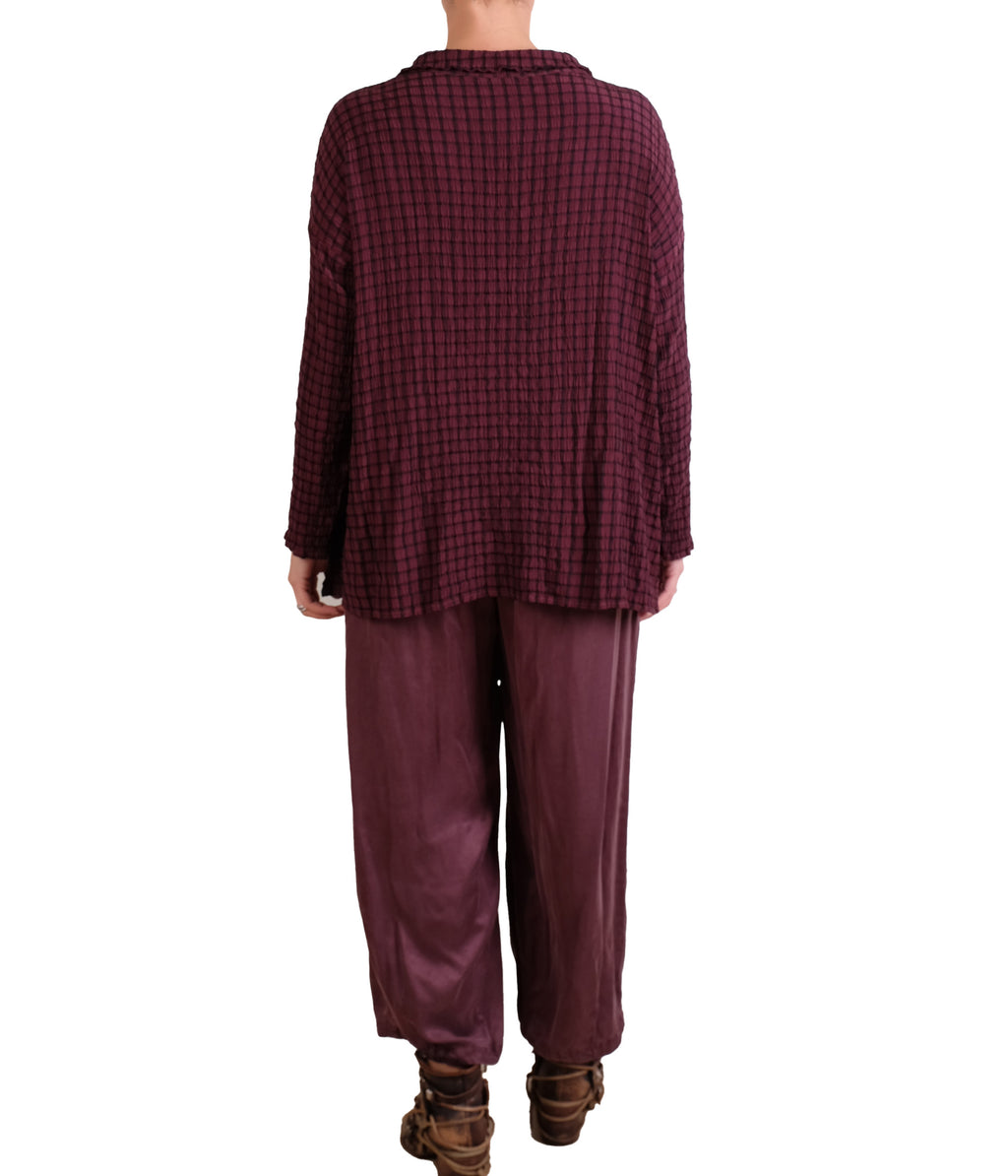 Cutloose Swing Shirt In Cinnabark Crinkle Plaid