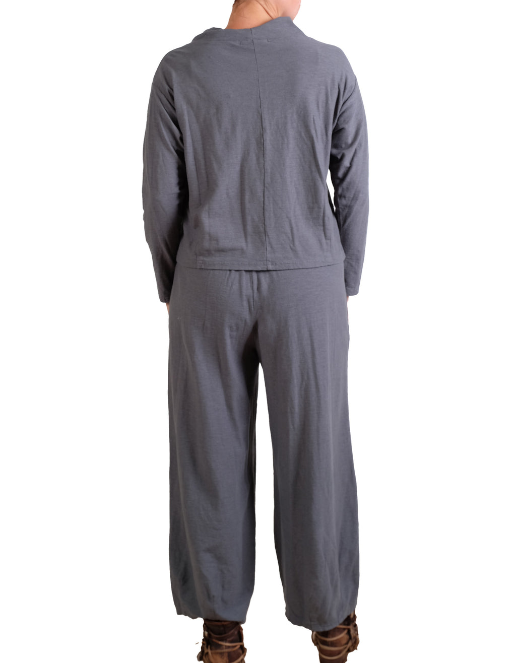 Cutloose Long Sleeve Cowl Top In Iron