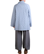 Cutloose Side Slit Quilted Parachute Coat in Chambray