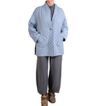Cutloose Side Slit Quilted Parachute Coat in Chambray