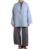 Cutloose Side Slit Quilted Parachute Coat in Chambray