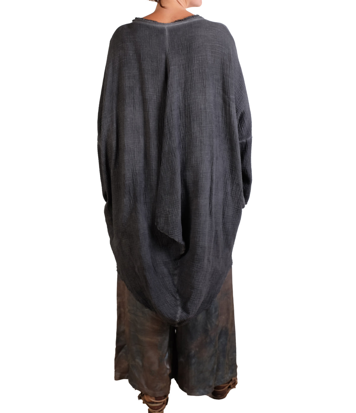Sanctamuerte Grey Cotton Crinkle Tunic
