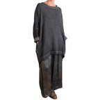 Sanctamuerte Grey Cotton Crinkle Tunic