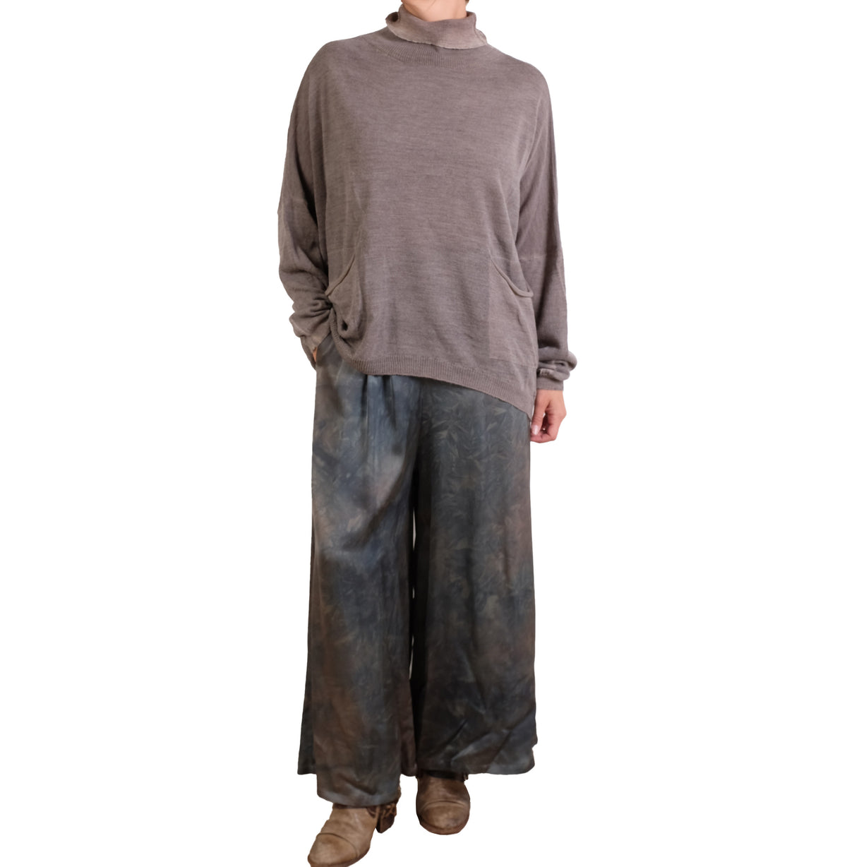 Sanctamuerte Tie Dye Silky Wide Leg Pant