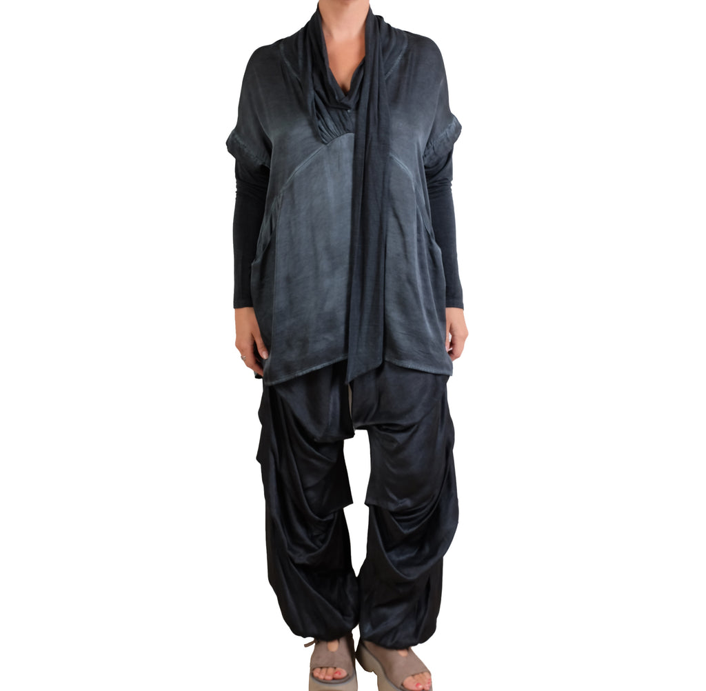 Sanctamuerte Ink Silky Scarf Neck Tunic