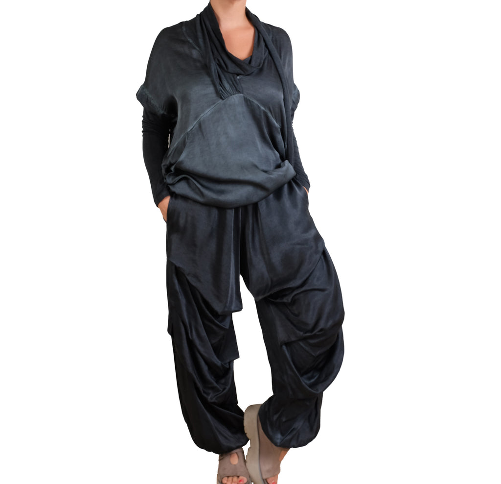 Sanctamuerte Ink Silky Draped Jogger