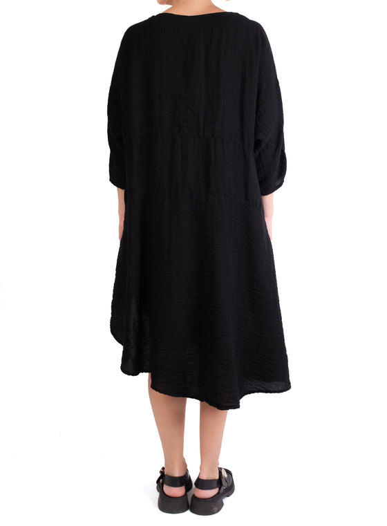 Gerties Patch Dress in Black