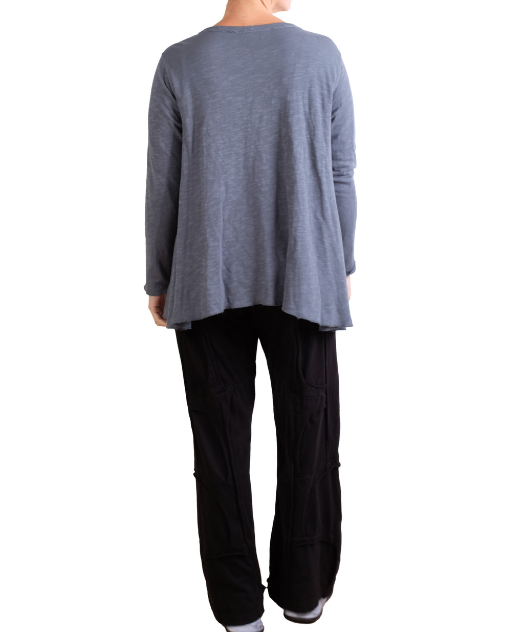 Gerties Double Layer Long Angel Top In Dusty Denim