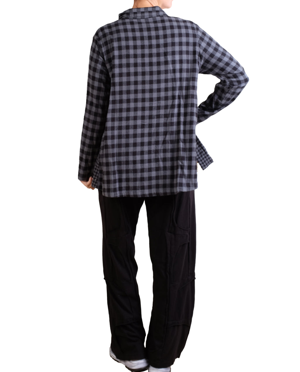 Gerties Check Placket Gusset Shirt in Dusty Denim
