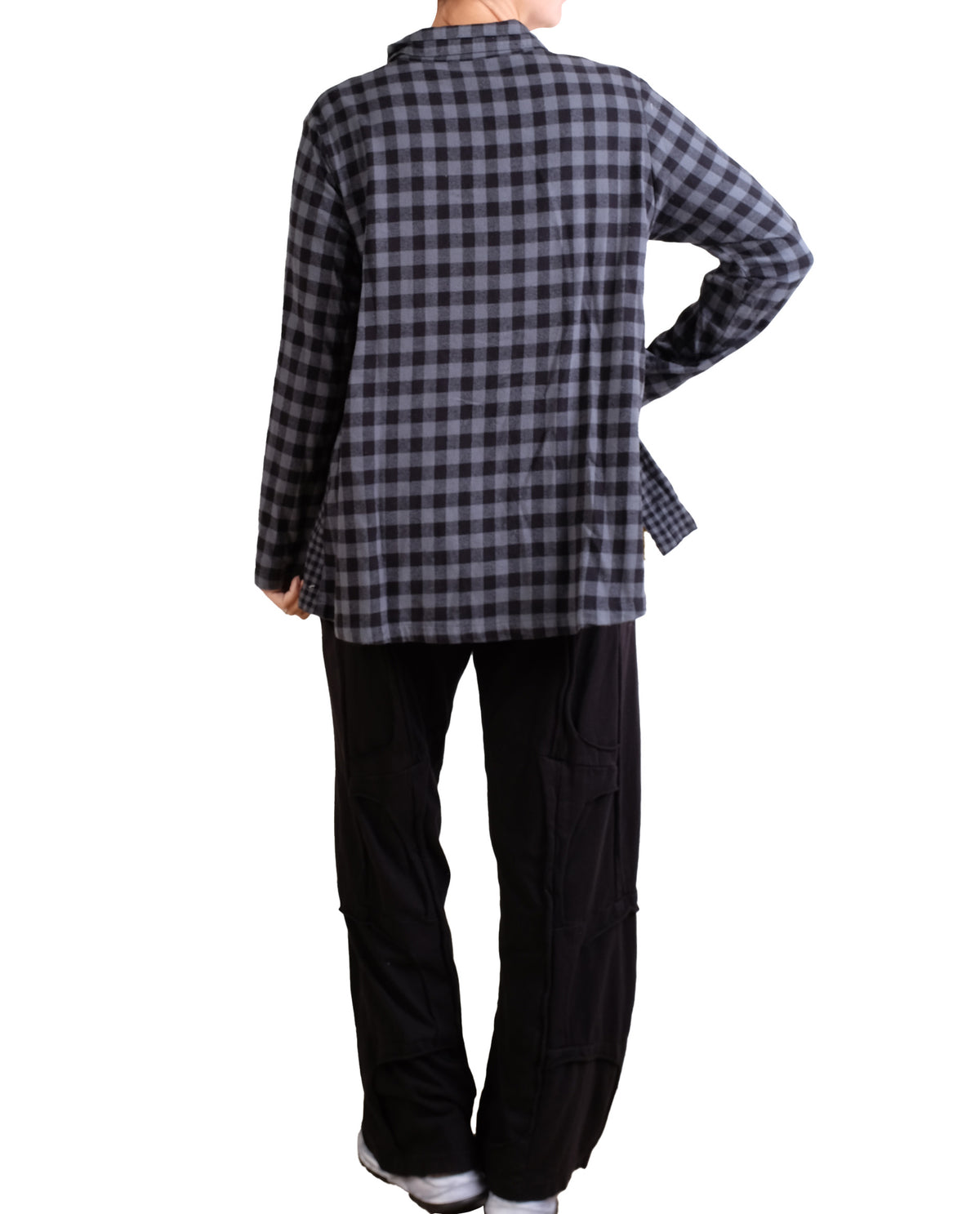 Gerties Check Placket Gusset Shirt in Dusty Denim