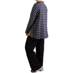 Gerties Check Placket Gusset Shirt in Dusty Denim
