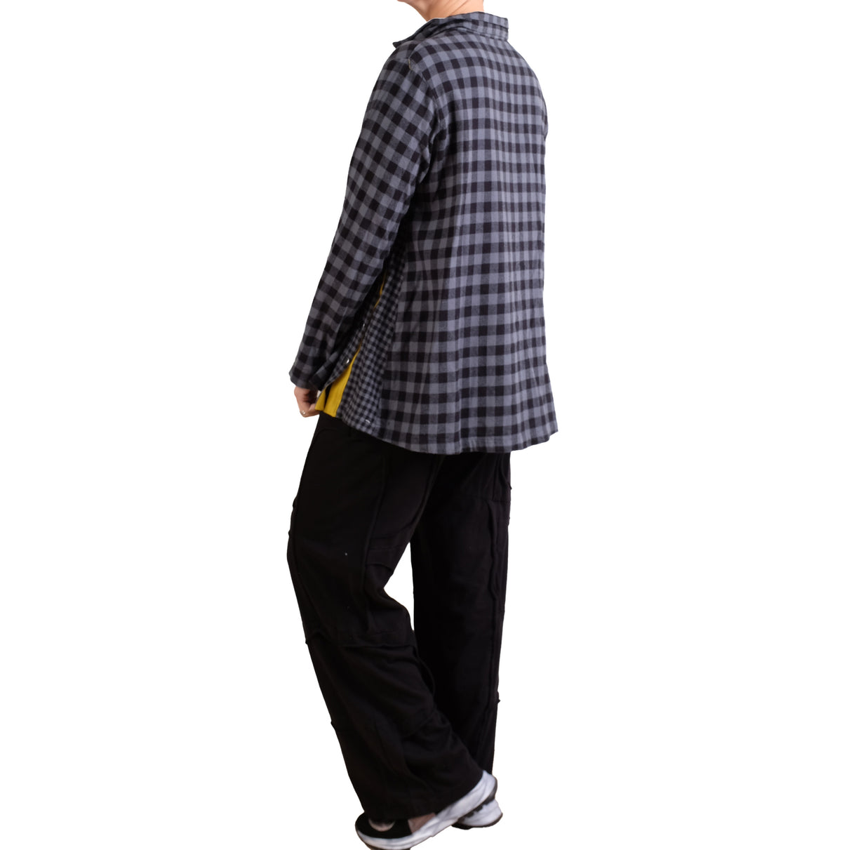 Gerties Check Placket Gusset Shirt in Dusty Denim