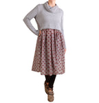 Gershon Bram Sweatshirt Dress with Flocked Dots