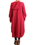 Bodil Sweatshirt Hooded Dress in Red