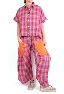  Dress To Kill Fuschia Plaid Harem Pant