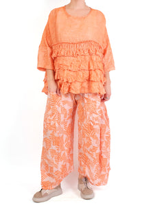  Dress To Kill Orange Stripe Stamp Harem Pant