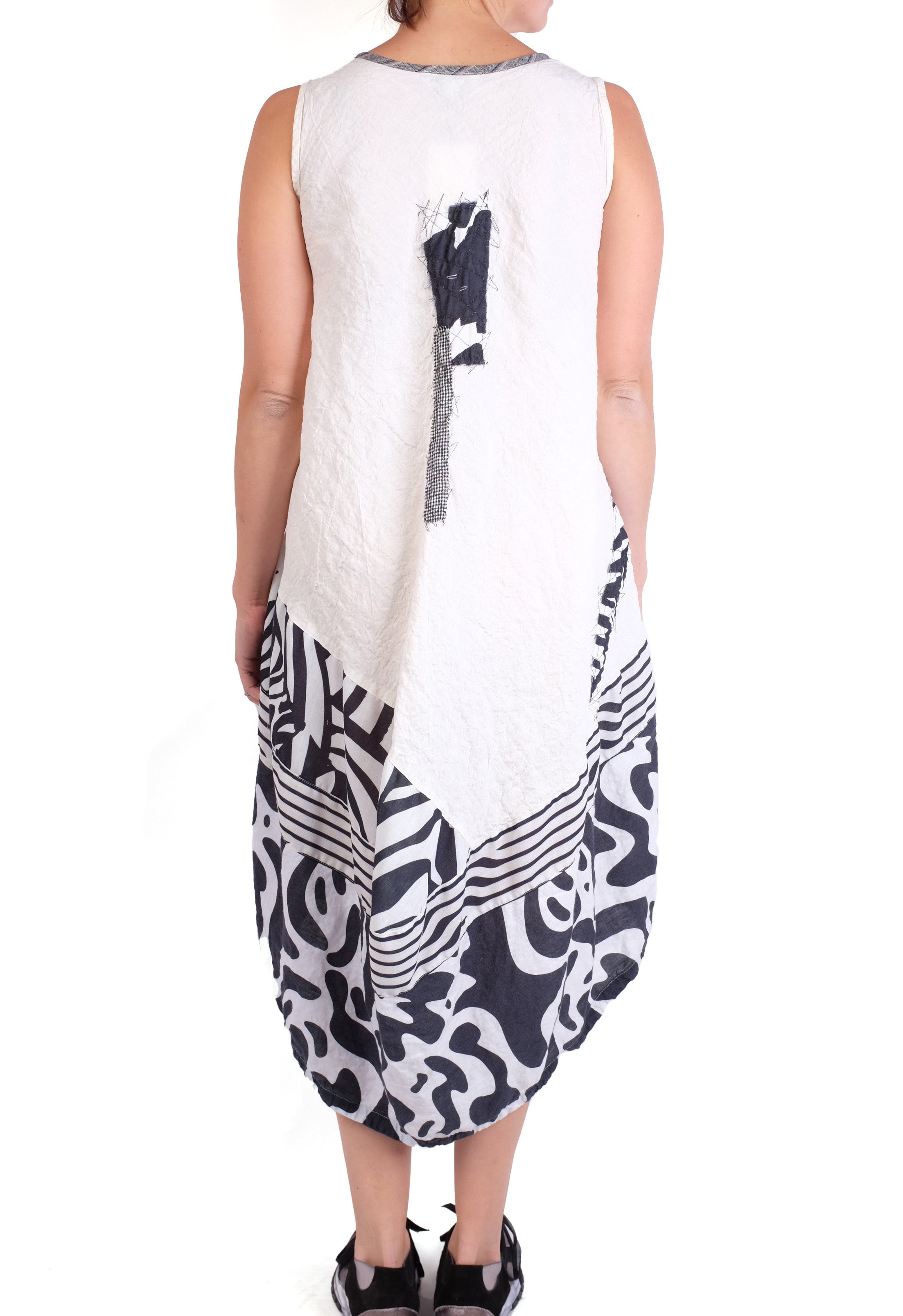 Mara Gibbucci White/Black Linen Dress
