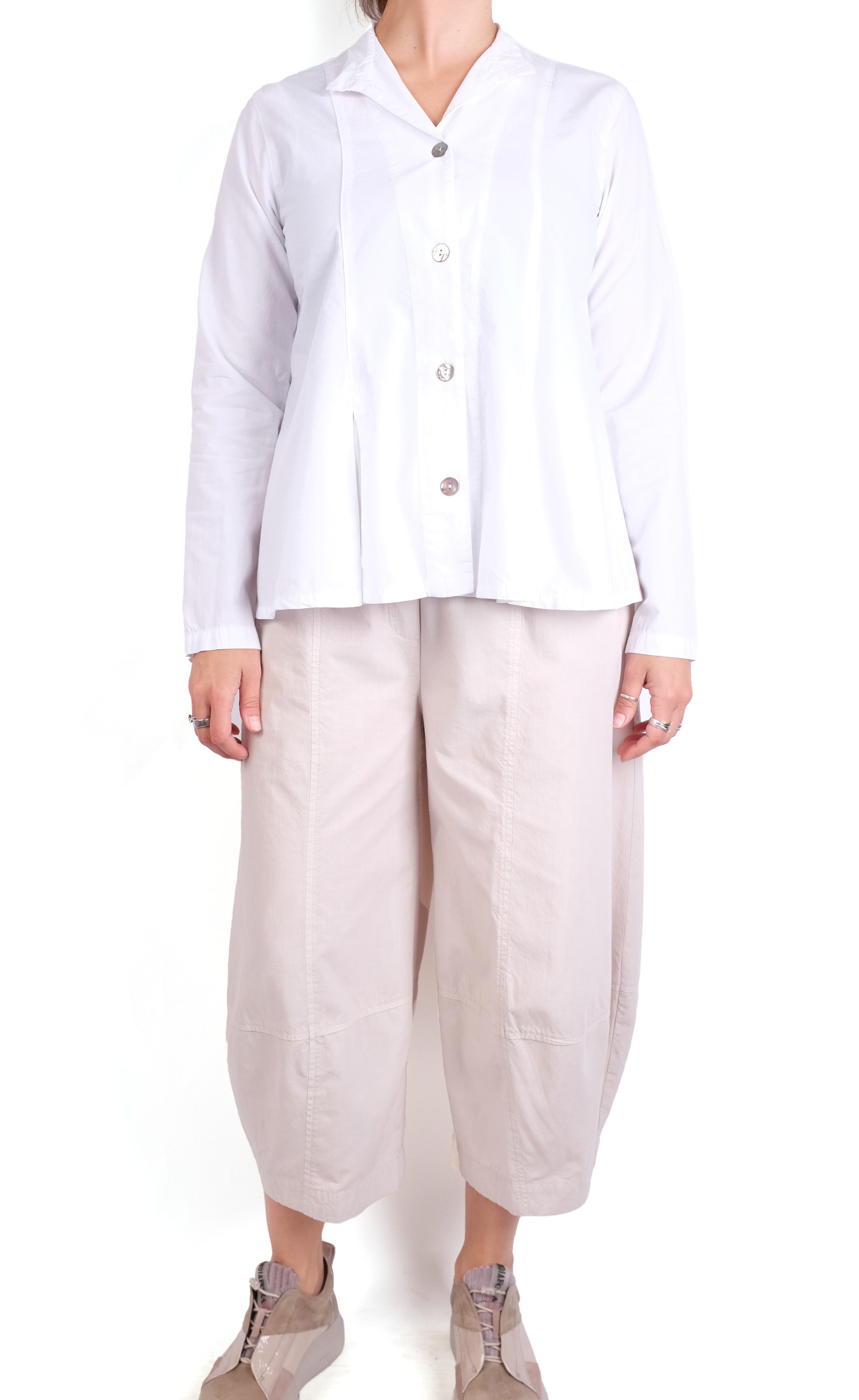 Gerties Inset Box Pleat Shirt in Chalk Xs Gerties Inset Box Pleat Shirt in Chalk Xs