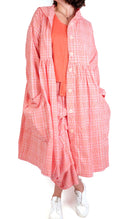 Dress To Kill Orange/Pink Plaid Hooded Duster