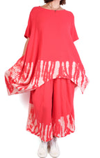 Dress To Kill Cherry Red Stamp Dip Dye Pullover
