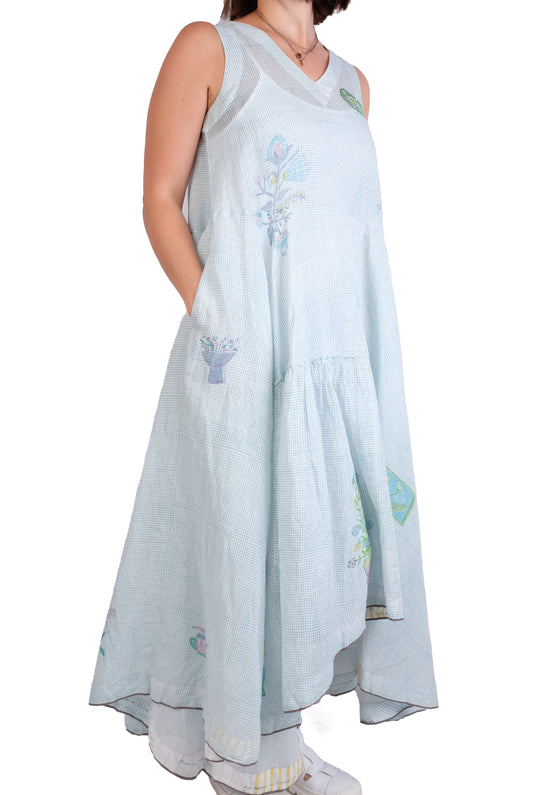 EKA Aqua Sleeveless VNeck Dress