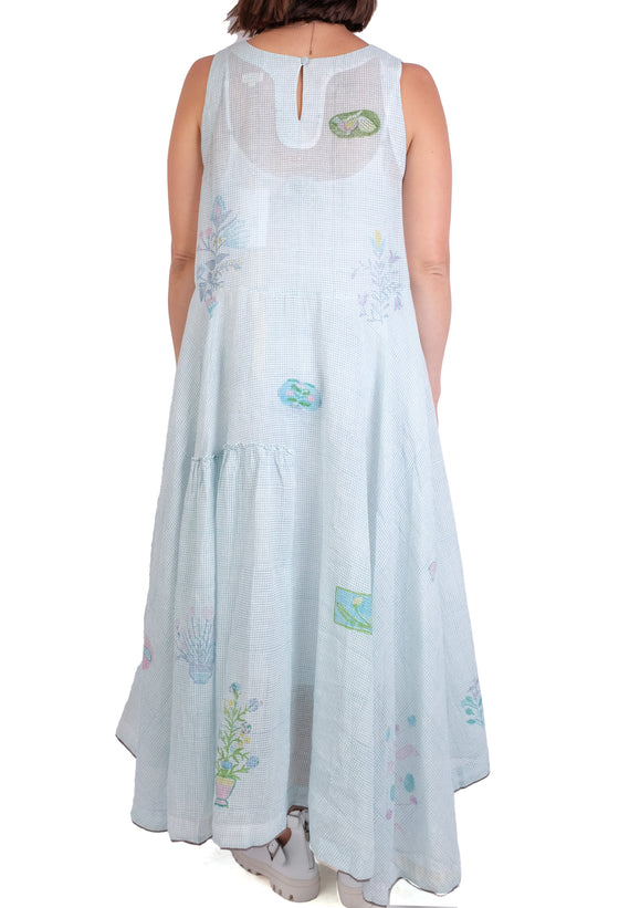 EKA Aqua Sleeveless VNeck Dress