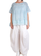 EKA Blue Smocked Top