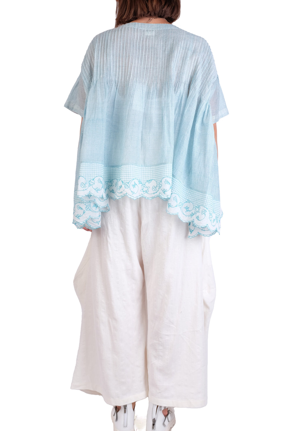 EKA Blue Smocked Top