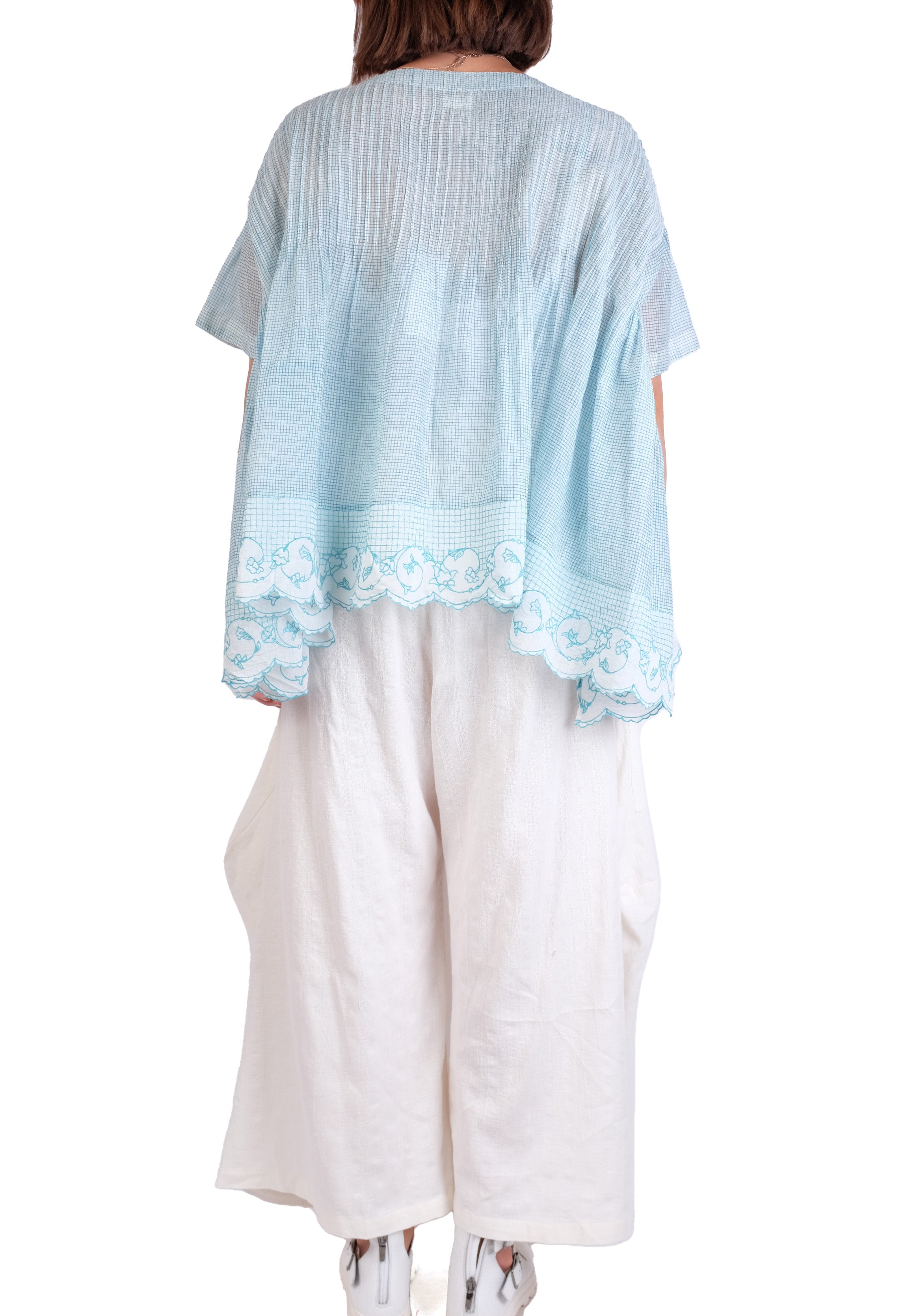 EKA Blue Smocked Top