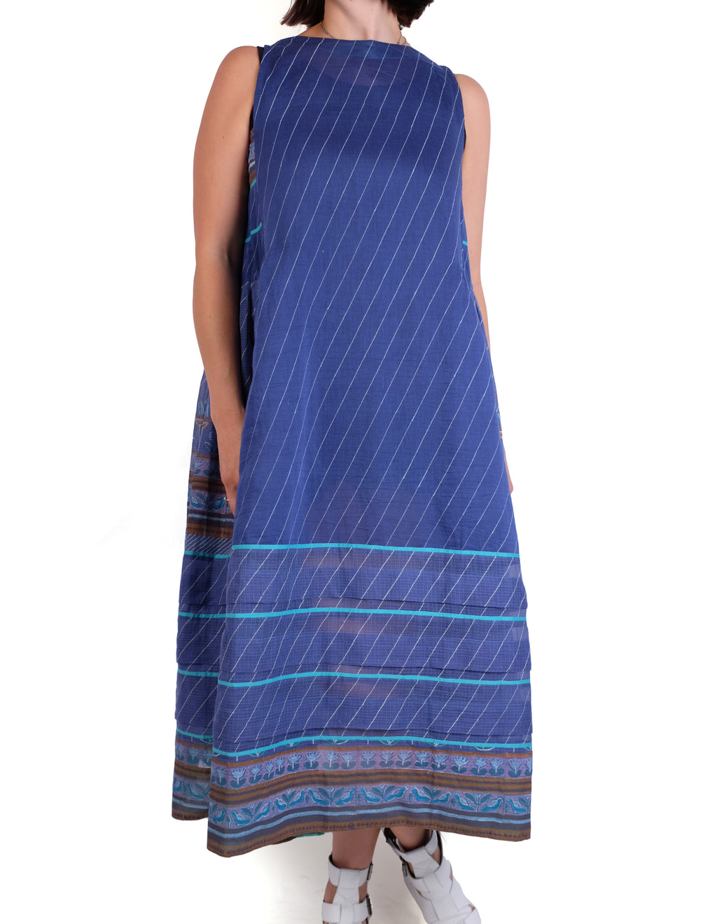 EKA Indigo Sleeveless Hand Painted Dress