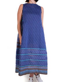  EKA Indigo Sleeveless Hand Painted Dress