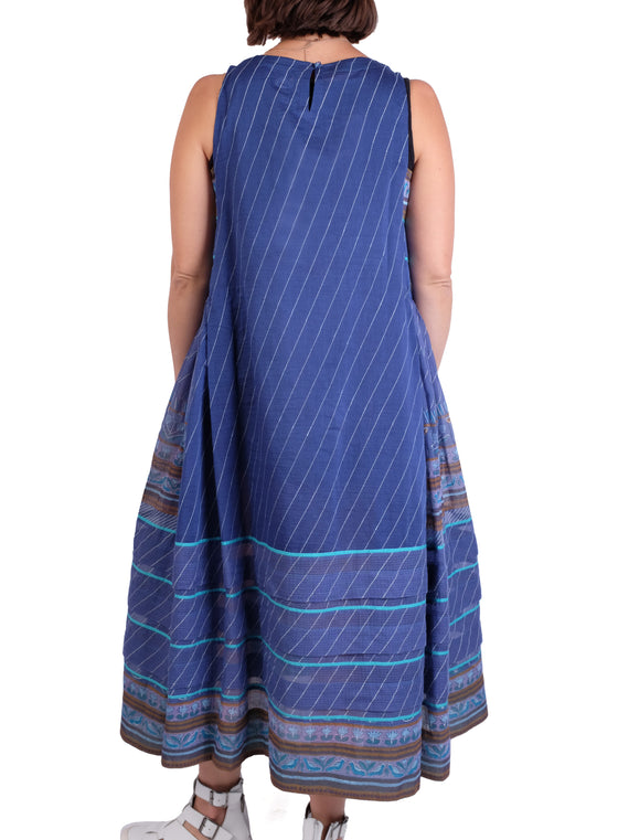 EKA Indigo Sleeveless Hand Painted Dress