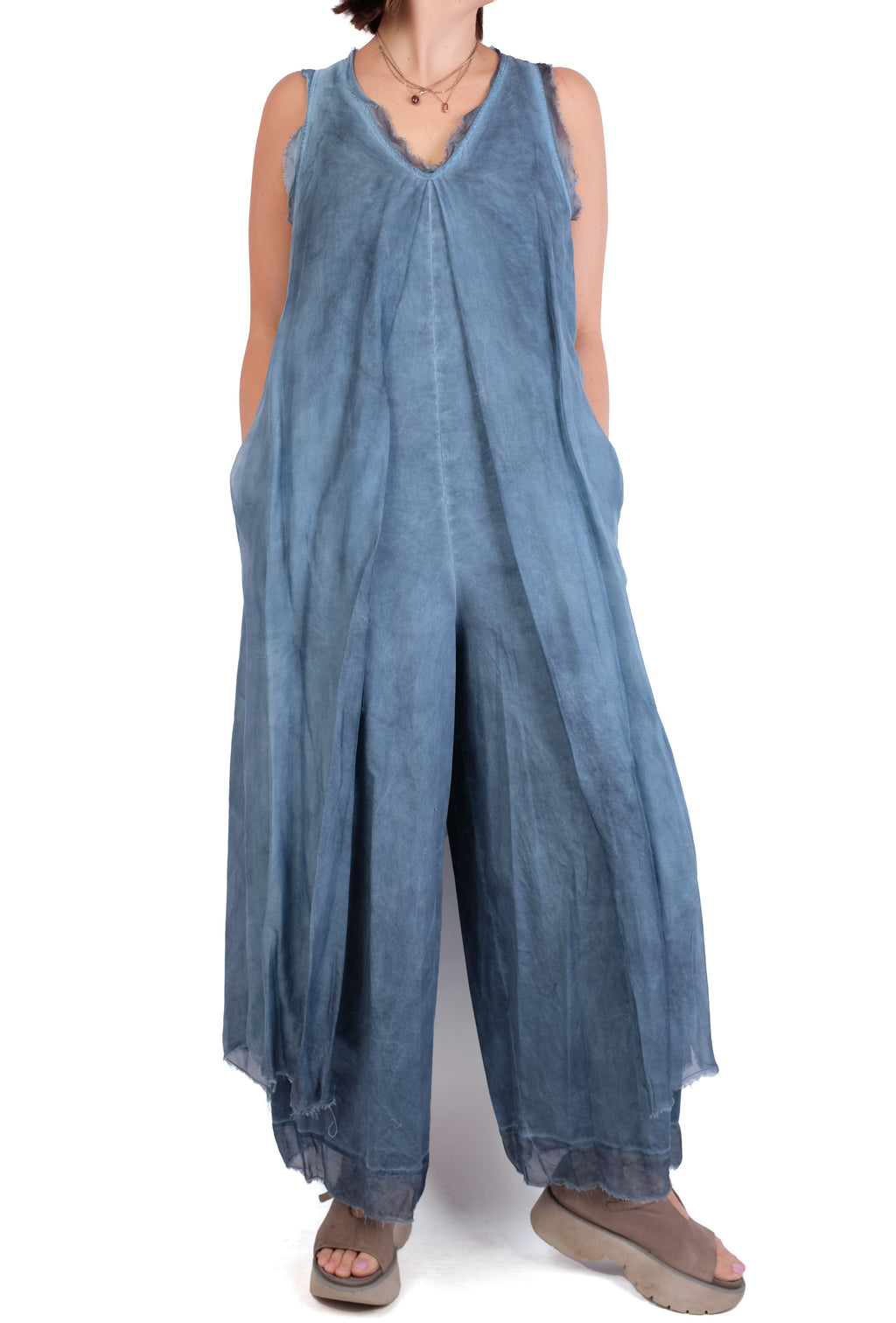Sanctamuerte Blue Layered Jumpsuit