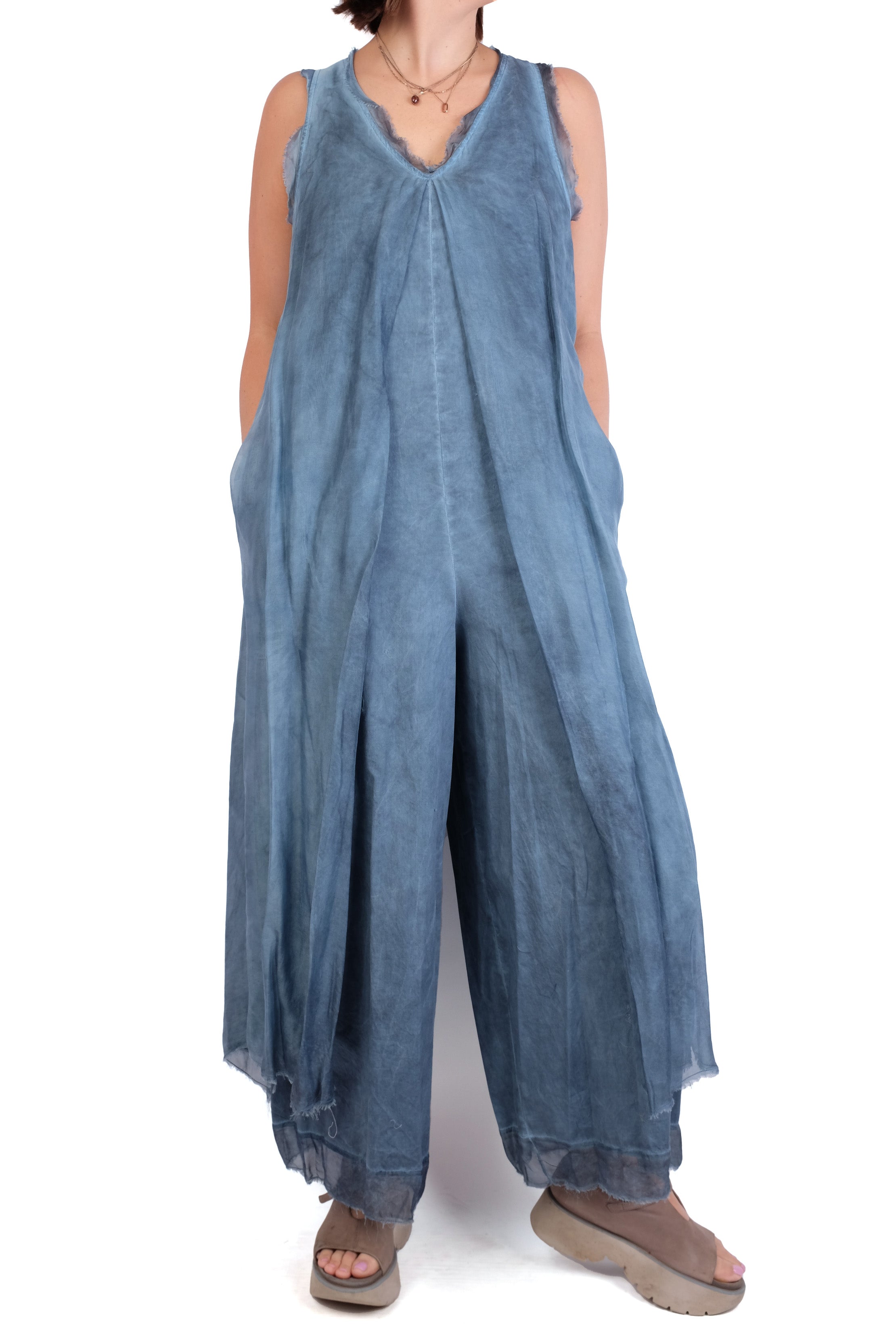 Sanctamuerte Blue Layered Jumpsuit