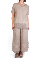 Sanctamuerte Sand Tee with Silk Hem
