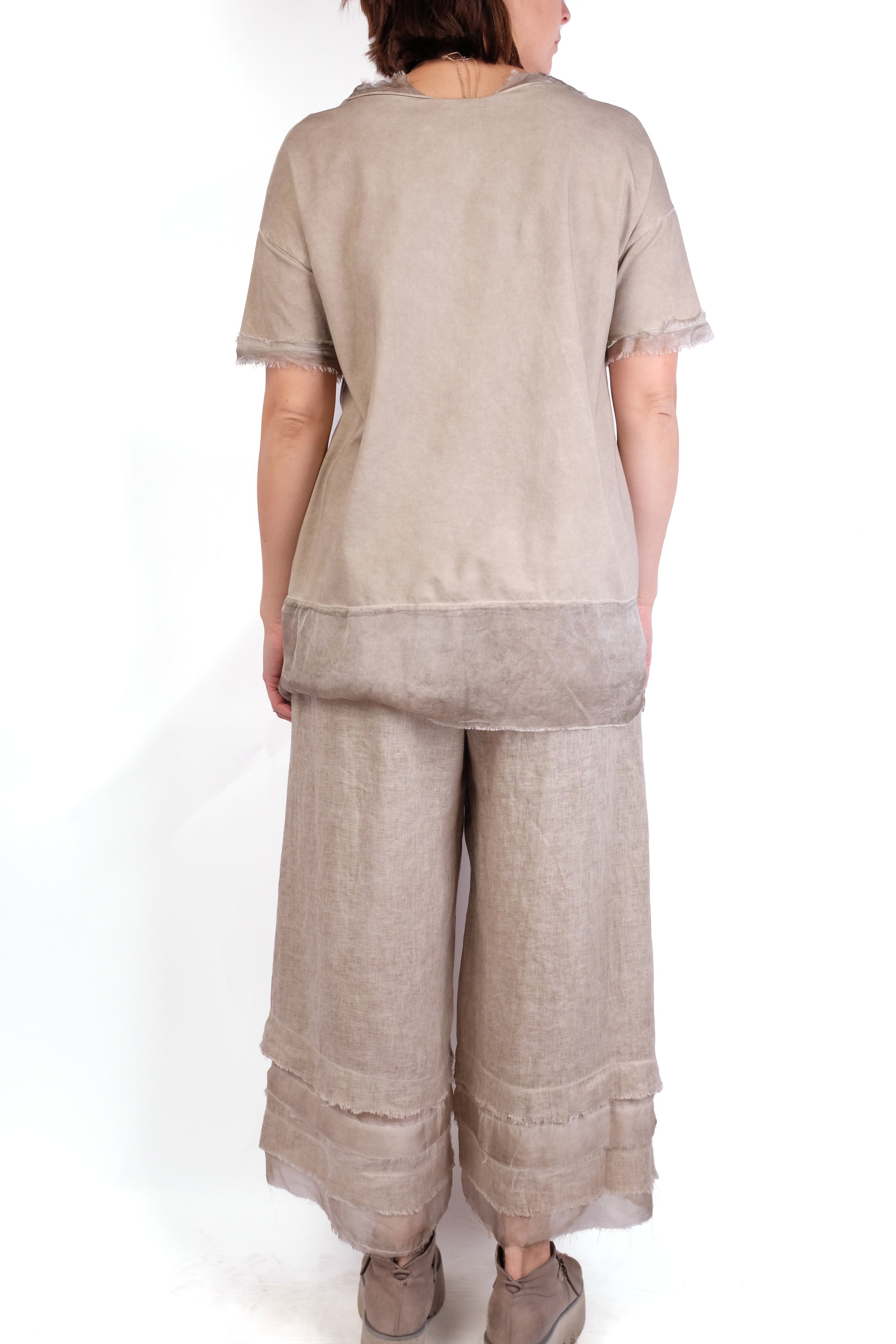 Sanctamuerte Sand Tee with Silk Hem