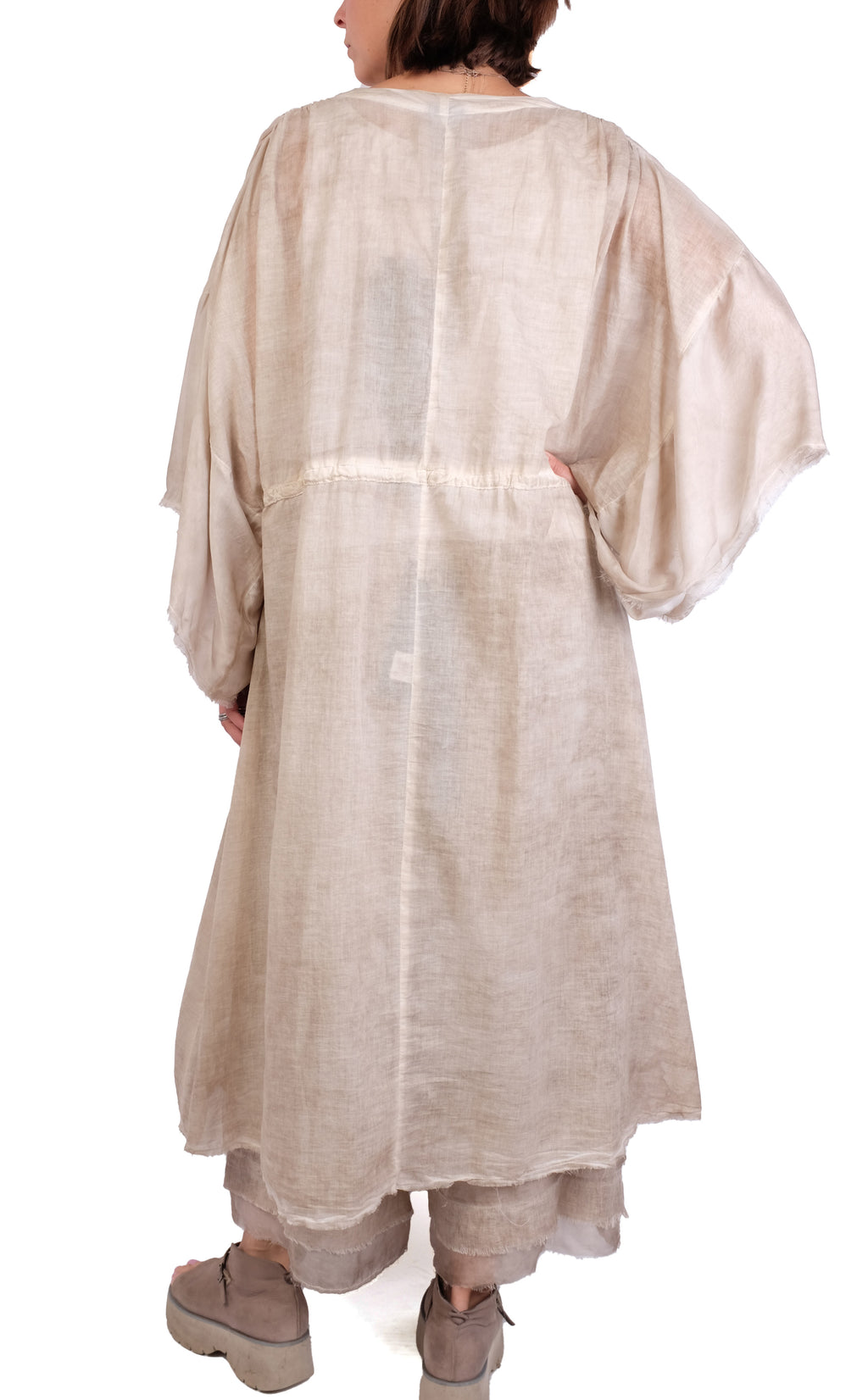 Sanctamuerte Button Up Caftan in Sand