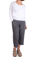 Cutloose Easy Crop Pant in Black Crinkle Check