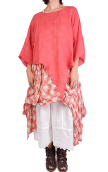 Bodil Gauze Tie Crop in Coral