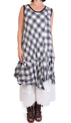 Bodil Short Dress with Ties in Midnight