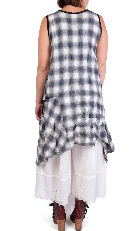 Bodil Short Dress with Ties in Midnight